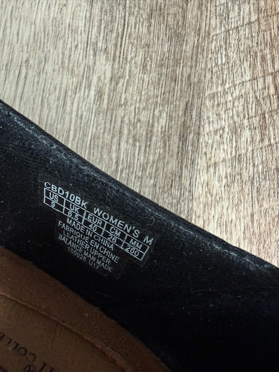 ROCKPORT Black Leather Cobb Hill Adele Shoes Shoeties Ridges Block Heel Size 9 - Picture 11 of 15